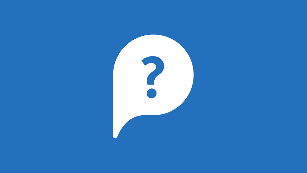 Image of a speech bubble on a blue background