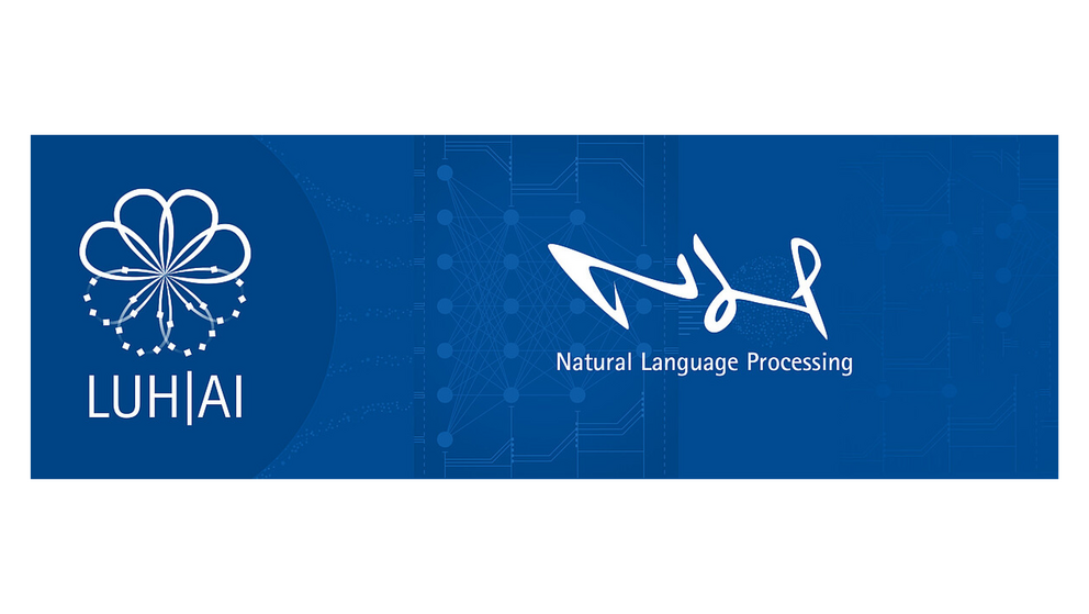 The image shows the logo of the natural language processing research group of Hannover university.